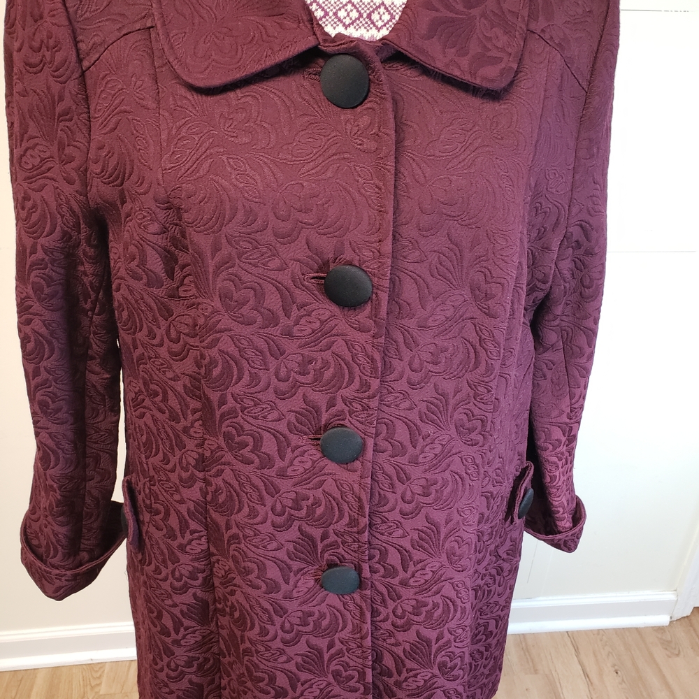 Apt. 9 Plum Textured Trench Coat